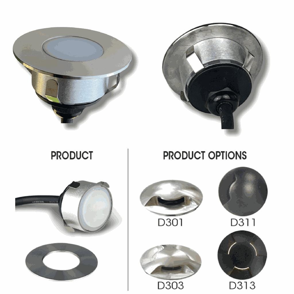 2036B - 3 encastrés bois Ø6cm Bleu