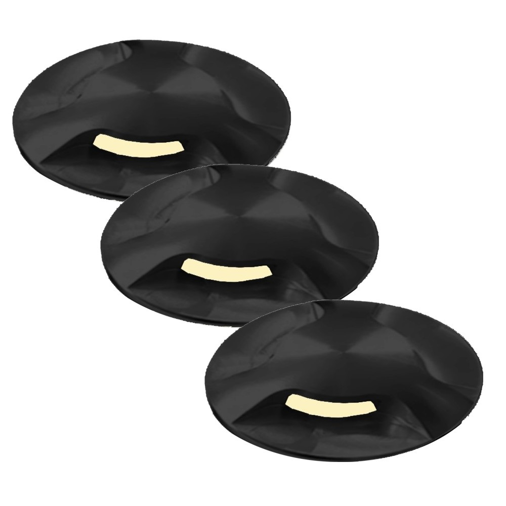 2036-D313 - 3 Spots encastrés bois Ø6cm noir - 3 fenêtres