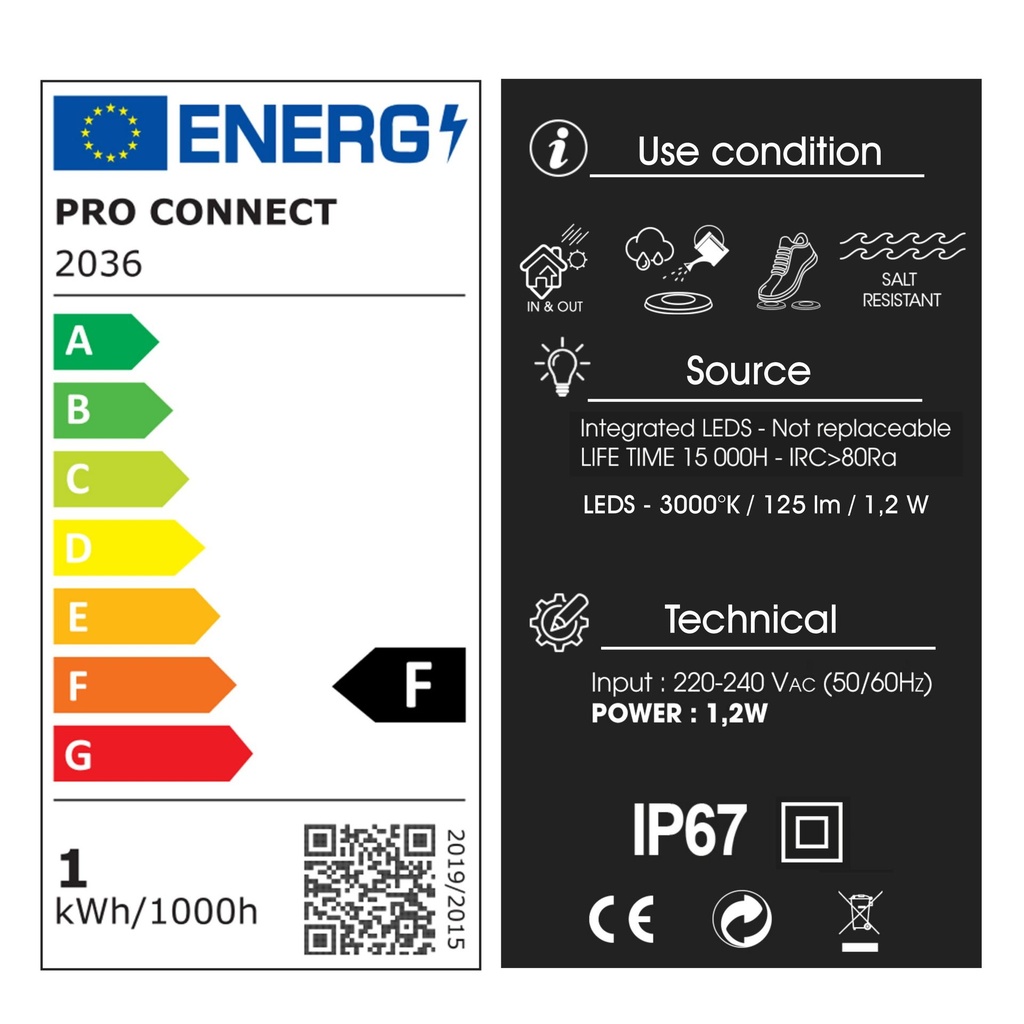 2036-D313 - 3 Spots encastrés bois Ø6cm noir - 3 fenêtres