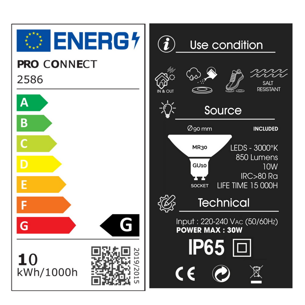 2586 - Spot à encastré dans le jardin Ø16cm 3000°K