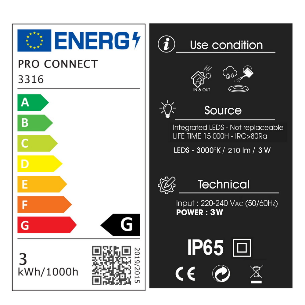 3316 - Projecteur PROXI 30 sur piquet - 3W - 3000°K