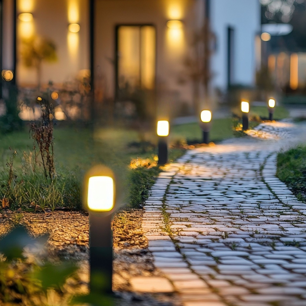 4224 - Borne Noire ZEN, Ø 7,6cm + Piquet Ht 60cm