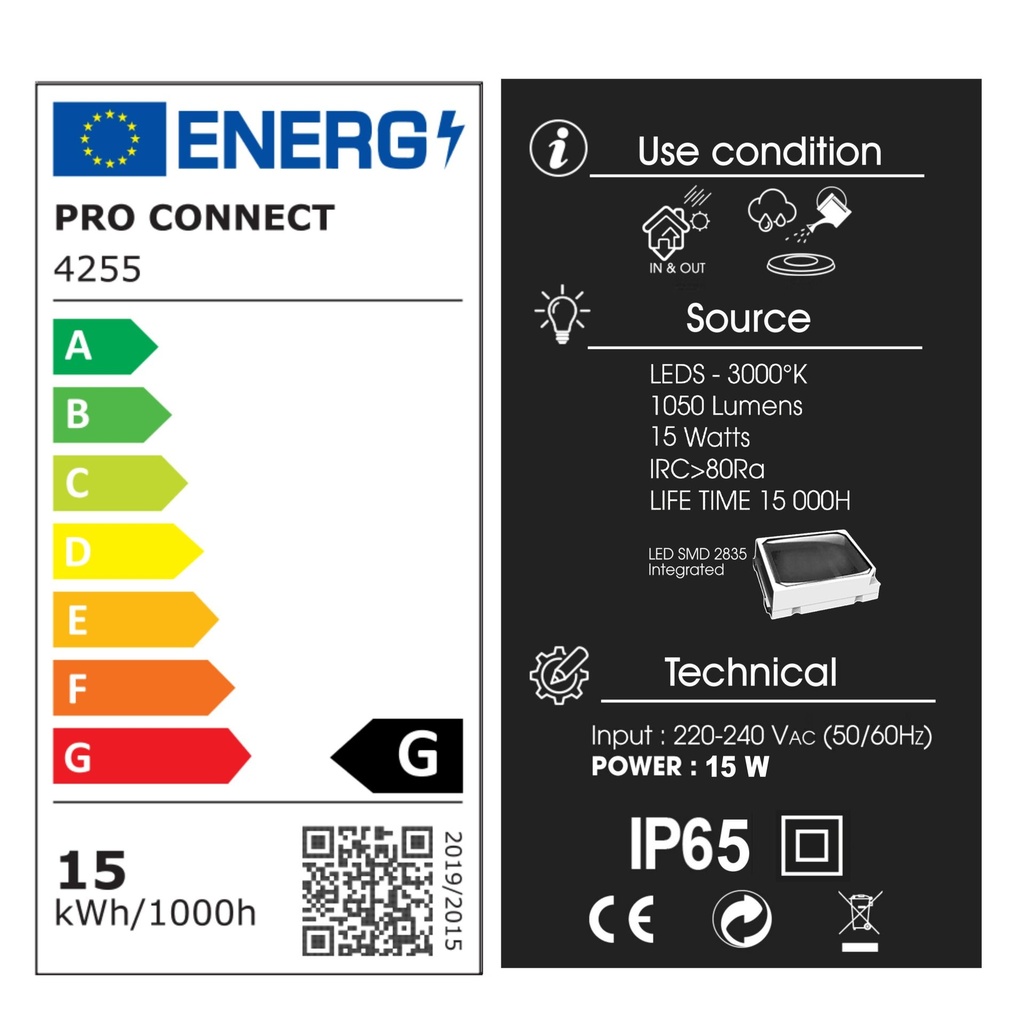 4255 - Potelet noir diffuseur Rond - ht 60 cm