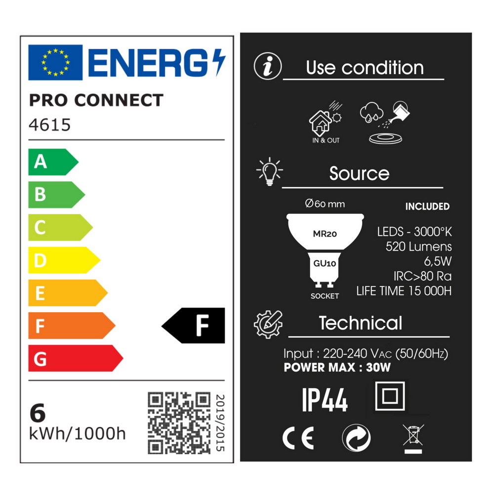 4615 - Potelet TITAN, Noir - Ht 70 cm