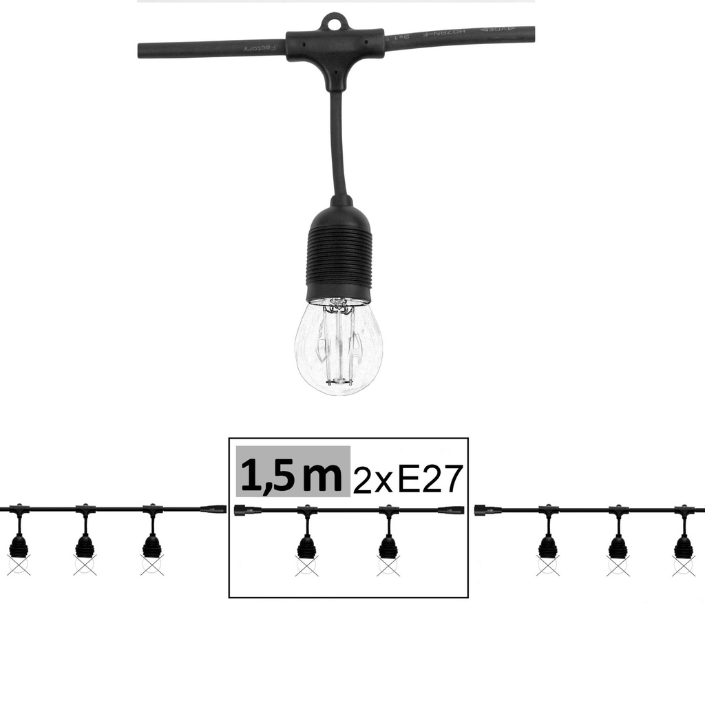 8602-G42 - Guirl. 1,5m 2xE27/G45 Fil 3000K