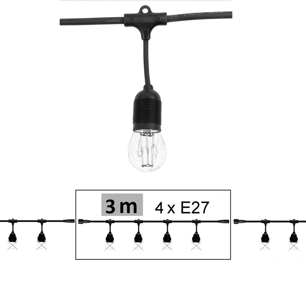 8603-C920 - Guirlande (Extension) 3m 4xE27/G125 Fil 2700K