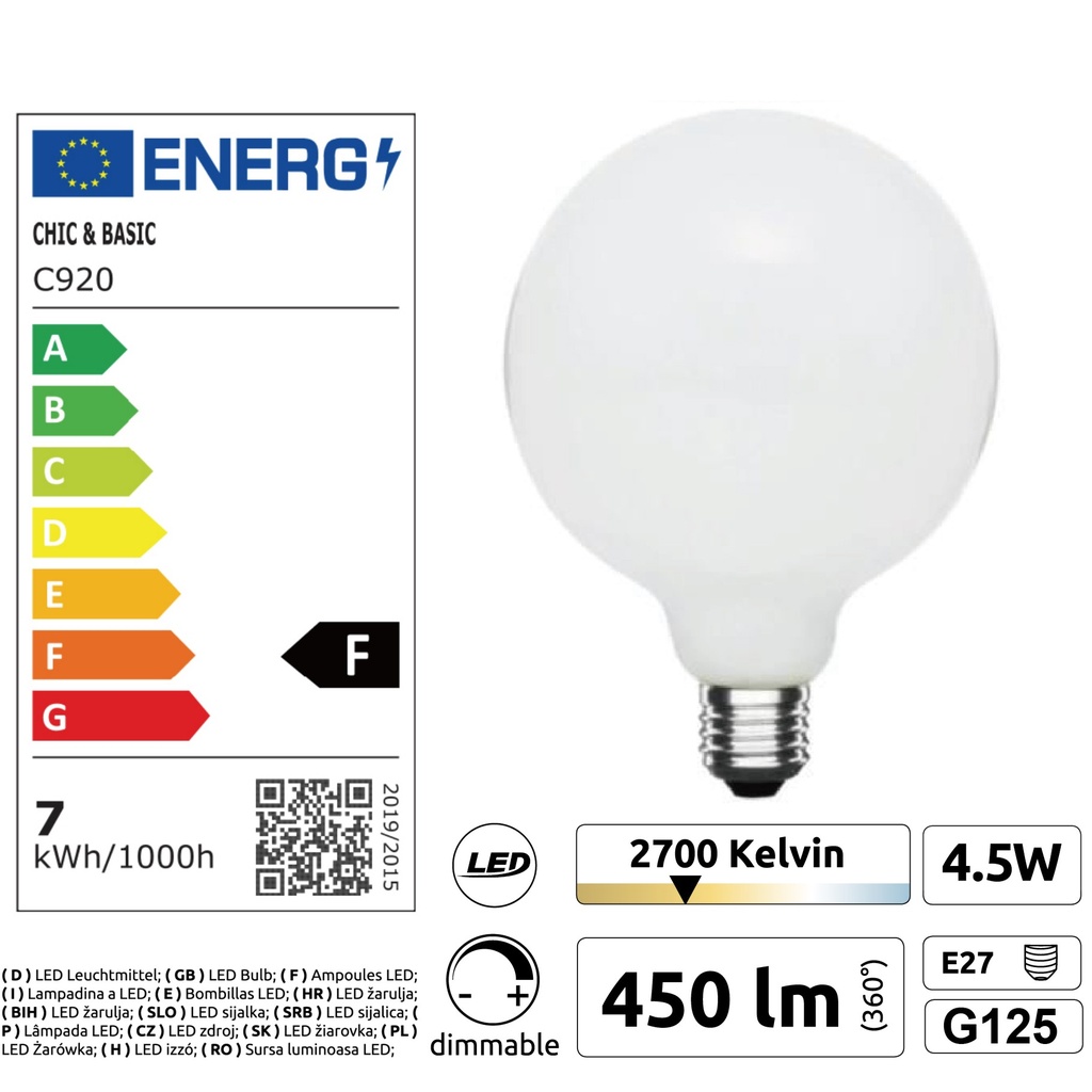 8603-C920 - Guirlande (Extension) 3m 4xE27/G125 Fil 2700K