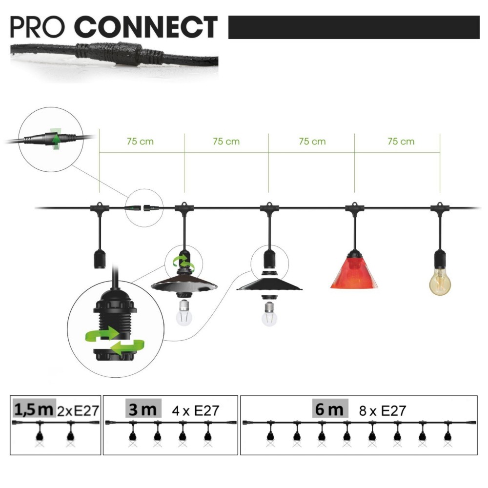 8603-G42 - Guirl. 3m 4xE27/G45 Fil 3000K
