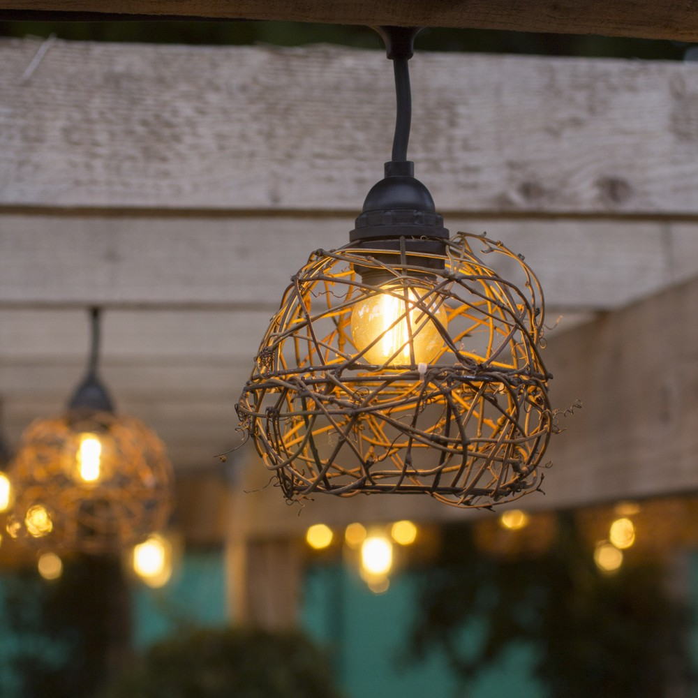 8606-G33-60L - Guirlande 6m 8xE27 Rattan Ball