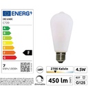 C720 - E27/ST64 -4,5W - 450 lm - Dim. -2700°K - Milky