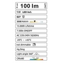 G40 - Amp. E27/G45 Fil. LED 1W 3000K