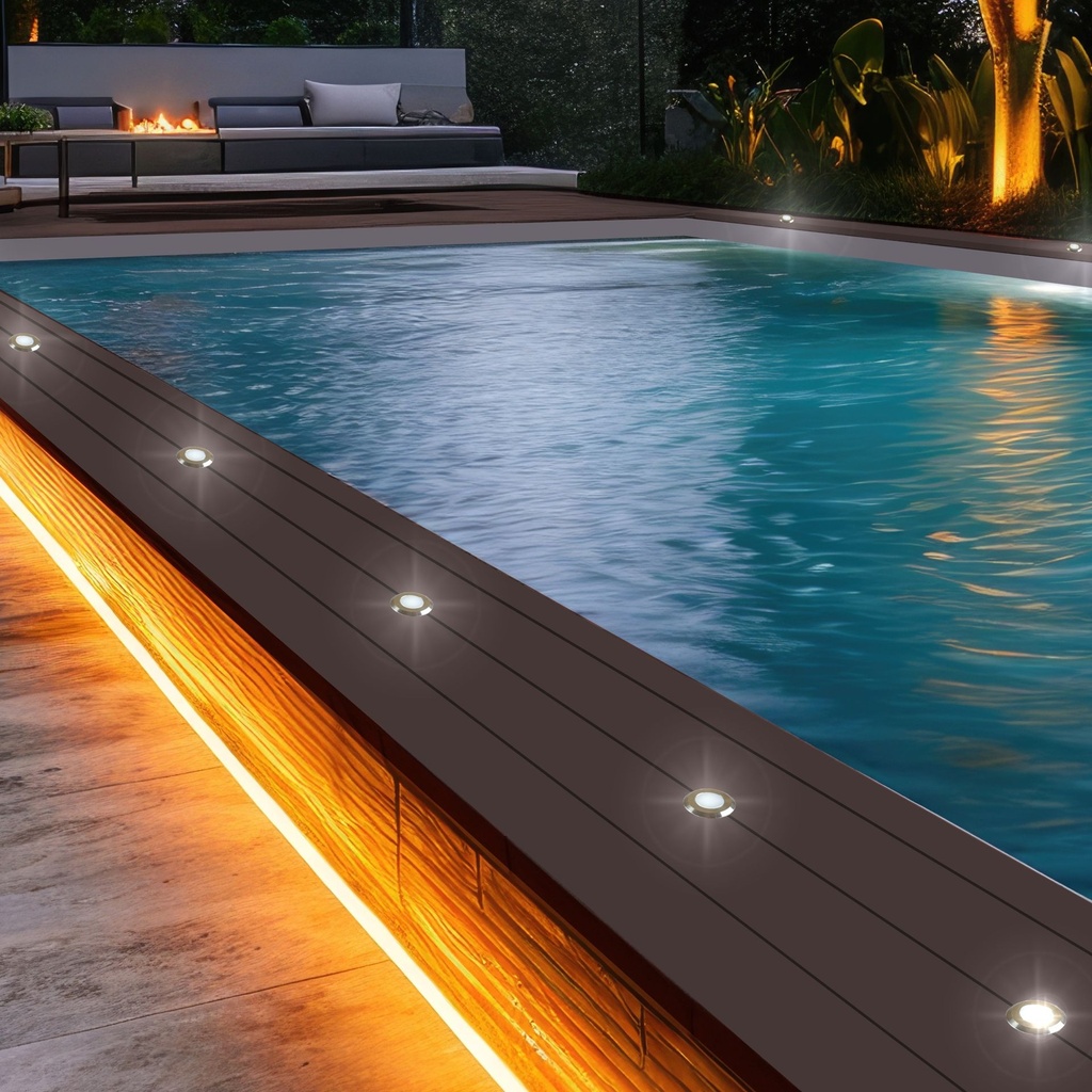 2016 - Kit 8 mini spot encastré bois Ø3,5cm + Trsf 12V