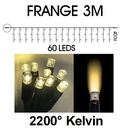 9540 - EXTENSION - Frange courte 60 LEDS (Fixe) - L 3 m x H 40 cm -  Fil Noir - Blanc Chaud 2200°K