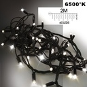 9533 - EXTENSION - Stalactite 60 LEDS (Flash) - L 2 m x H 55 cm -  Fil Noir - Blanc Chaud 6500°K