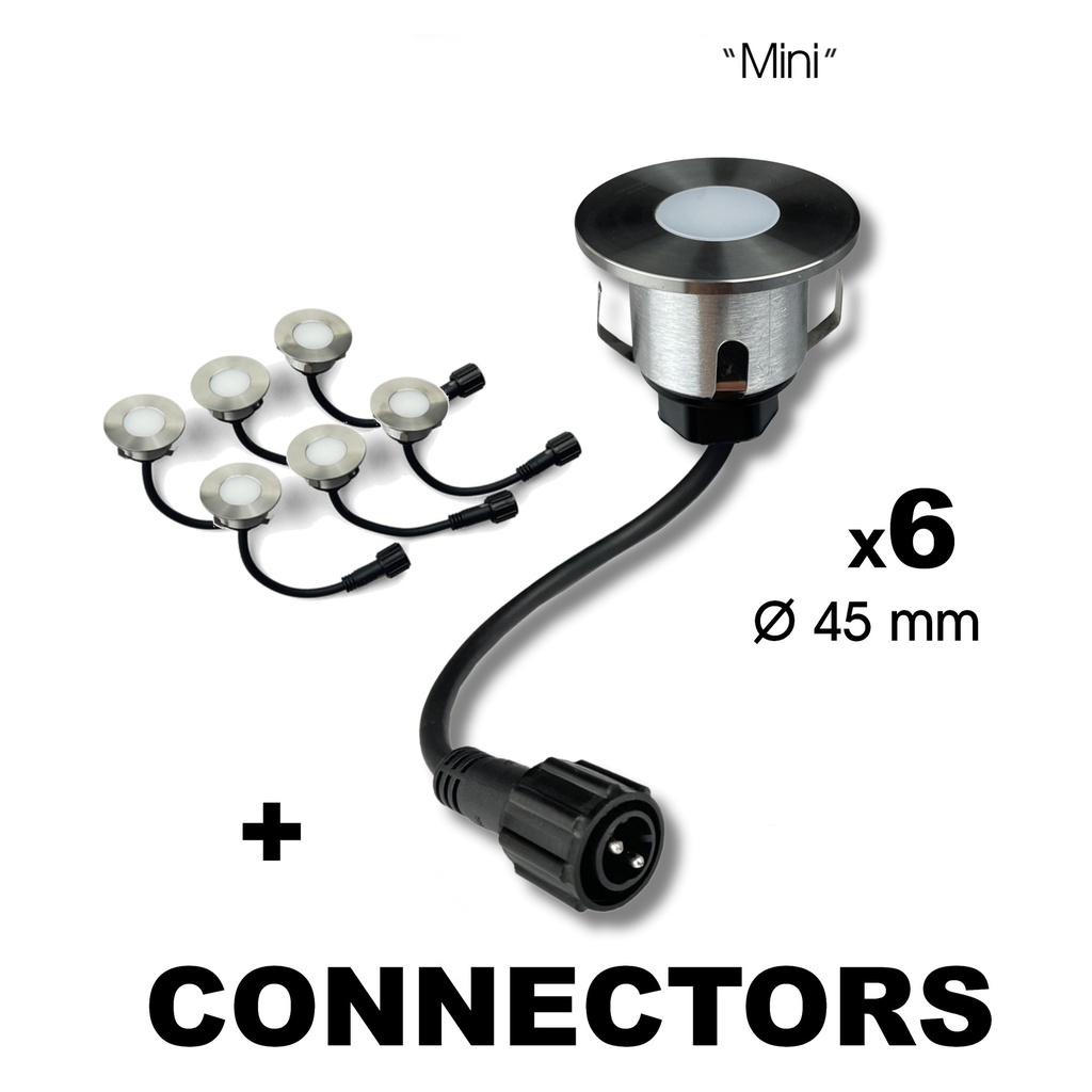 2026-Set6 - Kit 6 Mini embutido Ø4,5cm - 3000°K