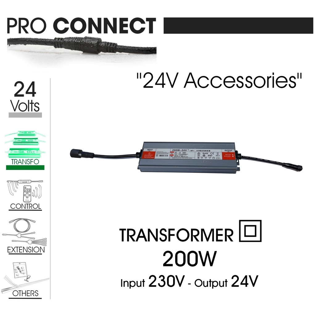 F120 - Transformateur 24V (STRIP/BARRE LED) - 200W