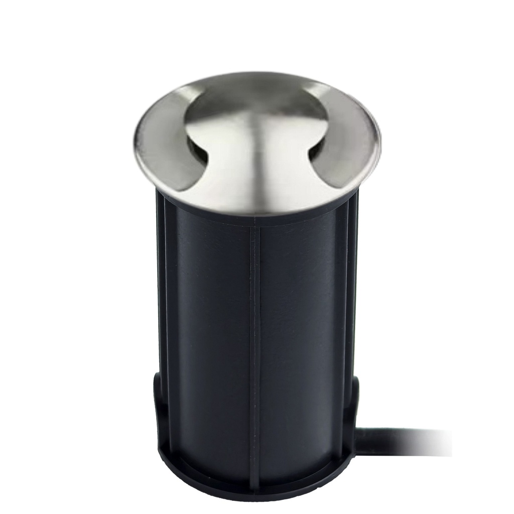 2646-D402 - Concrete recessed light Ø 52mm 3W 3000°K - Top INOX 2 windows