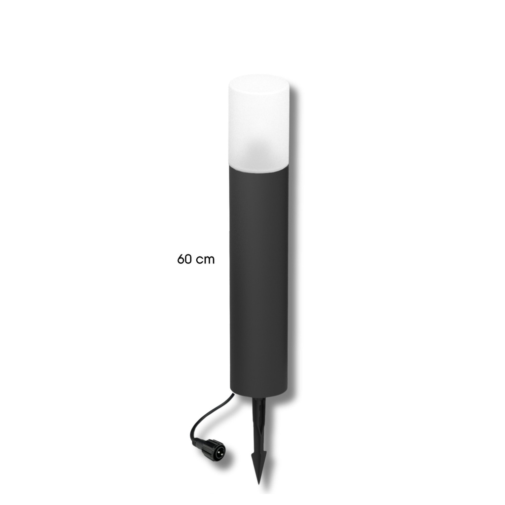 4234 - Borne Noire Ø 11,4cm + Piquet Ht 60cm