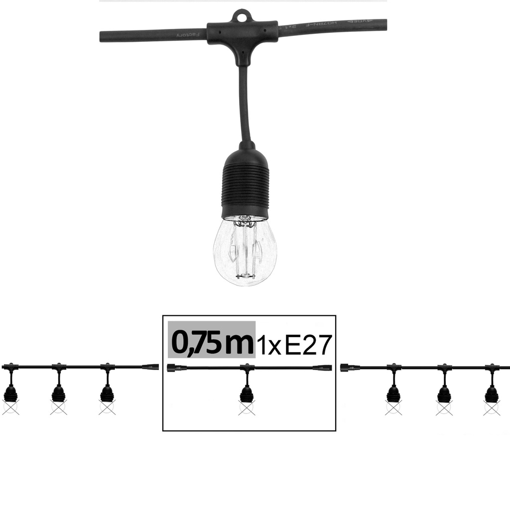 G601 - EXTENSION - Guirlande BISTRO 0,75m 1xE27