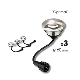 [2036-D301] 2036-D301 - 3 faretti da incasso in legno Ø6cm - 1 finestra