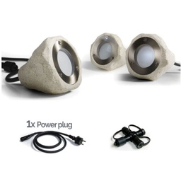 [3216-Set] 3216-Set - Kit 3 Projecteur résine imitation Pierre 2W