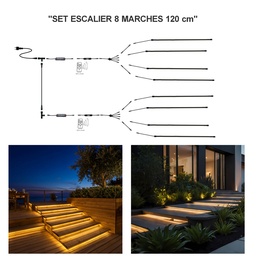 [1018] 1018 - Treppenhaus-Set 8 Silikon-Lichtstreifen 1,2 m